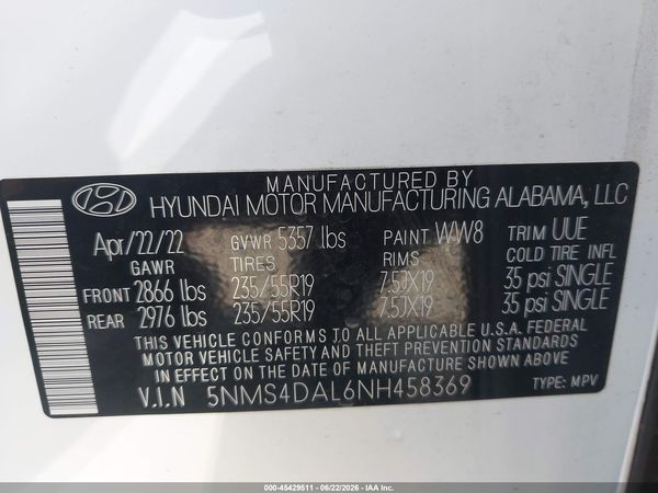 2022 HYUNDAI SANTA FE LIMITED