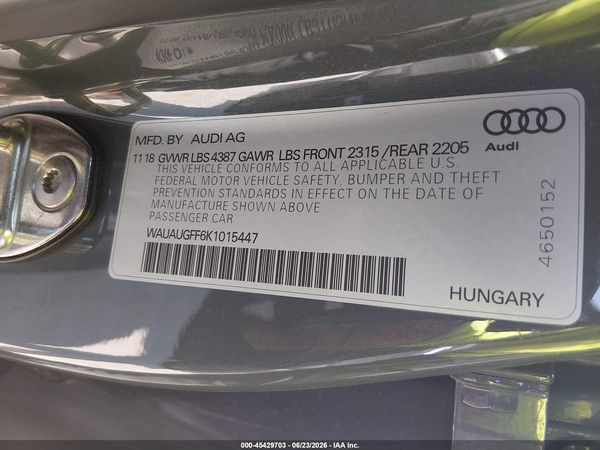 2019 AUDI A3 40 PREMIUM