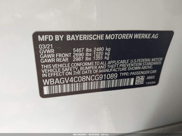 2022 BMW 840 GRAN COUPE I XDRIVE