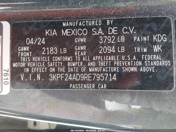 2024 KIA FORTE LXS