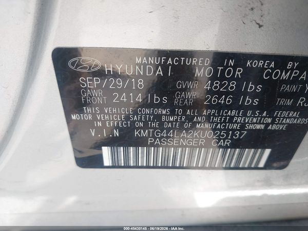 2019 GENESIS G70 2.0T ADVANCED