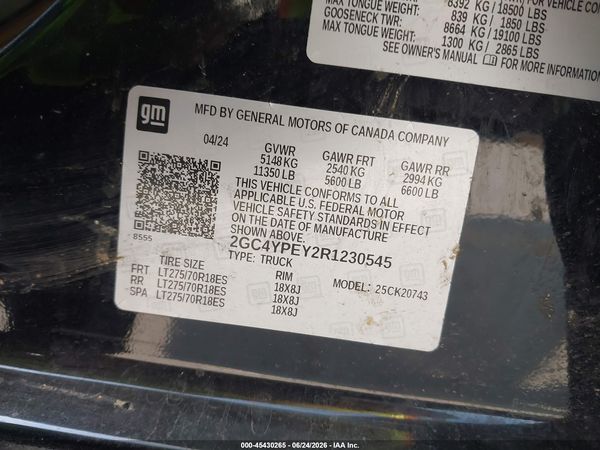 2024 CHEVROLET SILVERADO 2500HD 4WD  STANDARD BED LTZ — I9