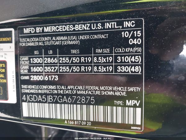 2016 MERCEDES-BENZ GLE 350 GLE350