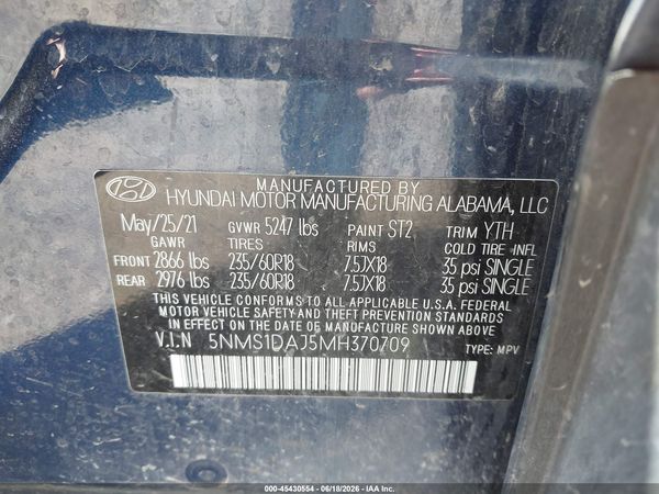 2021 HYUNDAI SANTA FE SE
