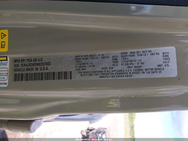 2022 JEEP WRANGLER UNLIMITED WILLYS SPORT 4X4