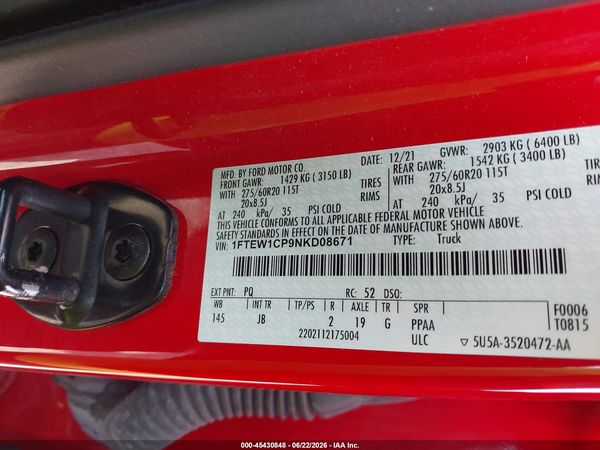 2022 FORD F-150 XL