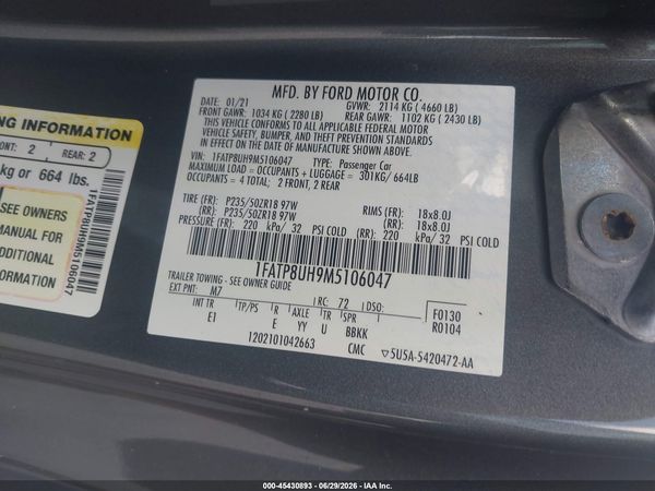2021 FORD MUSTANG ECOBOOST PREMIUM