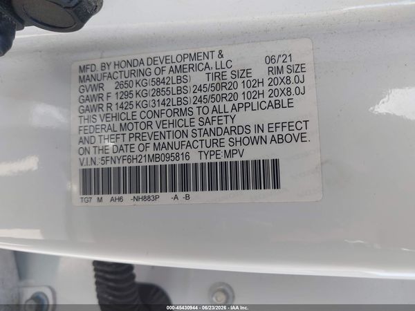 2021 HONDA PILOT AWD SPECIAL EDITION