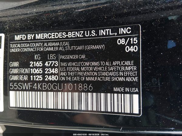 2016 MERCEDES-BENZ C 300 SPORT 4MATIC
