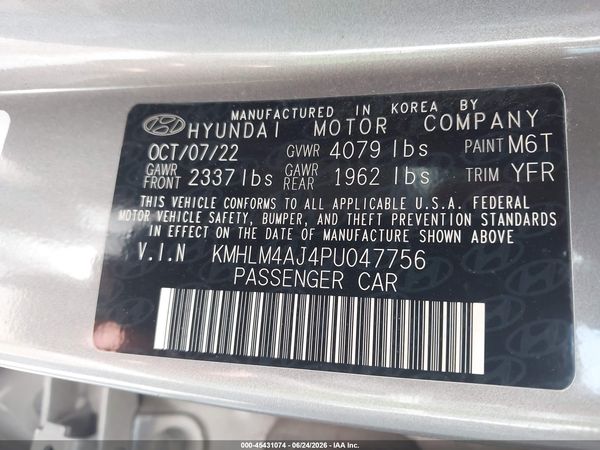 2023 HYUNDAI ELANTRA HYBRID BLUE