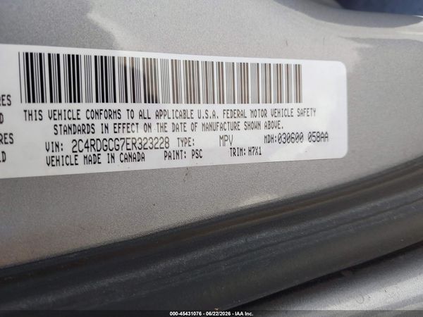 2014 DODGE GRAND CARAVAN SXT — I9