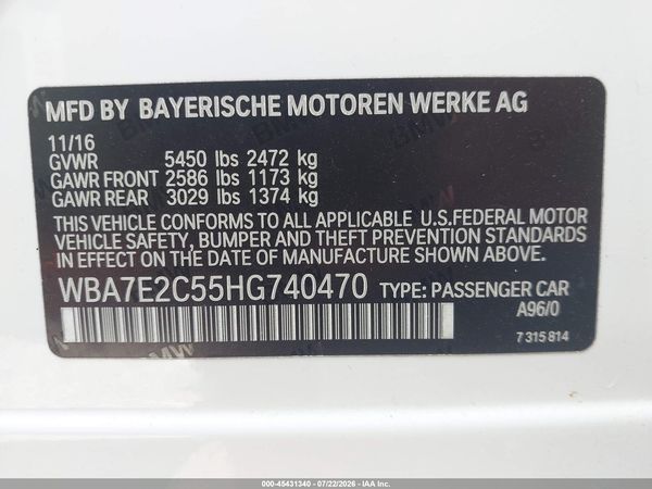 2017 BMW 740I
