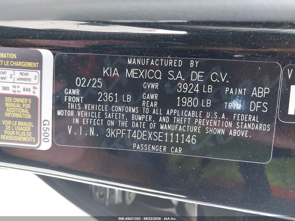 2025 KIA K4 LXS