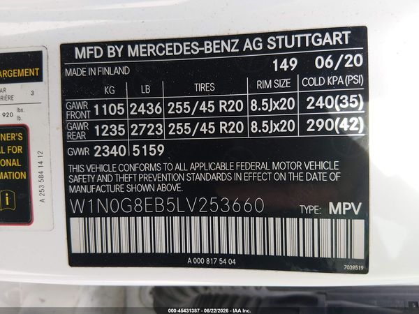 2020 MERCEDES-BENZ GLC 300 4MATIC