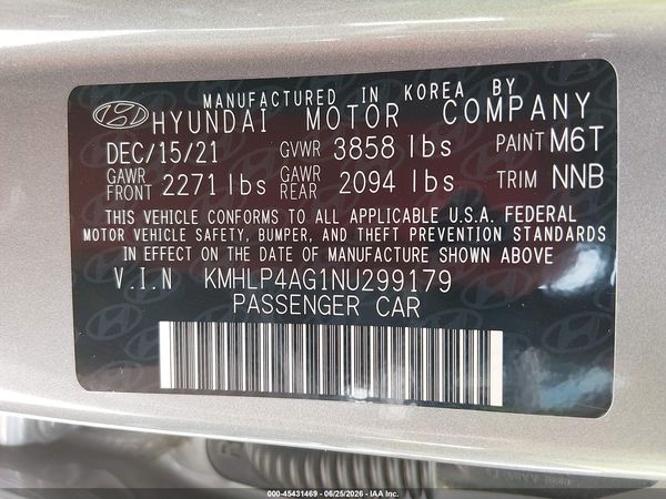 2022 HYUNDAI ELANTRA LIMITED