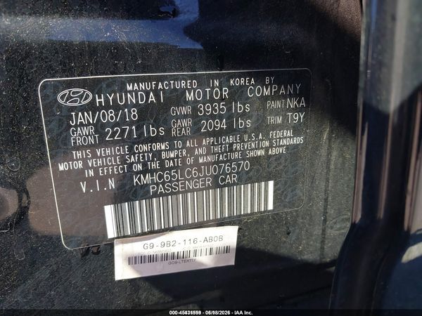 2018 HYUNDAI IONIQ HYBRID BLUE