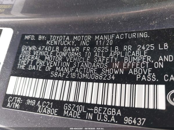 2021 LEXUS ES 350 ULTRA LUXURY