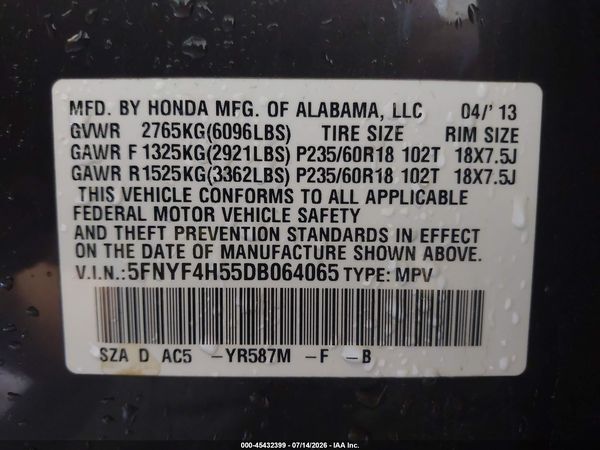 2013 HONDA PILOT EX-L