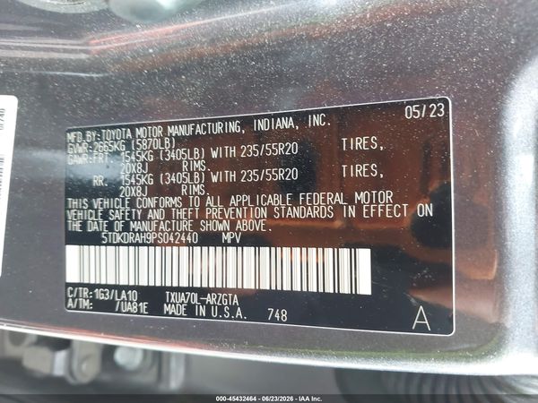 2023 TOYOTA HIGHLANDER PLATINUM