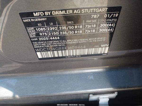 2019 MERCEDES-BENZ GLA 250 4MATIC
