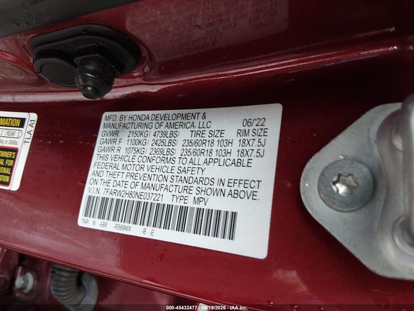 2022 HONDA CR-V AWD EX-L