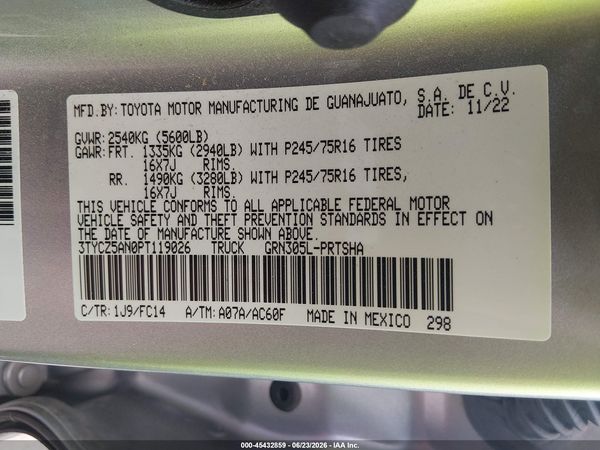 2023 TOYOTA TACOMA SR5 V6