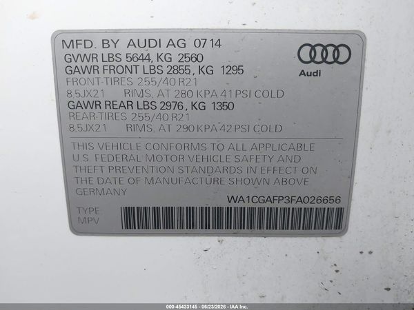 2015 AUDI SQ5 3.0T PREMIUM PLUS