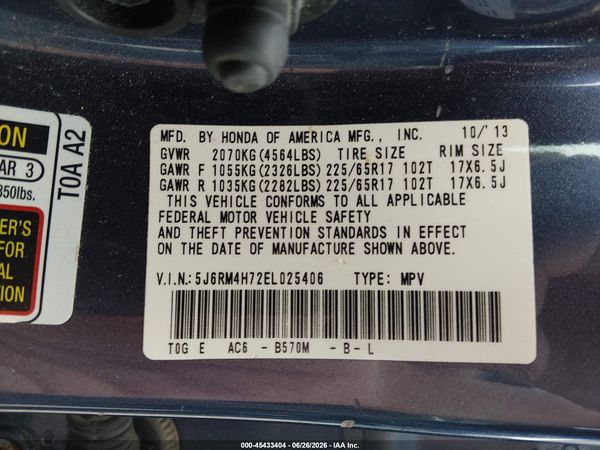2014 HONDA CR-V EX-L