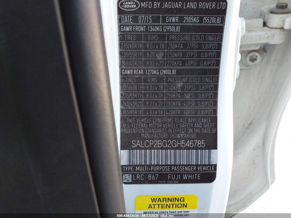 2016 LAND ROVER DISCOVERY SPORT SE