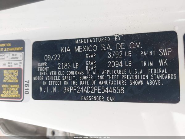 2023 KIA FORTE LXS