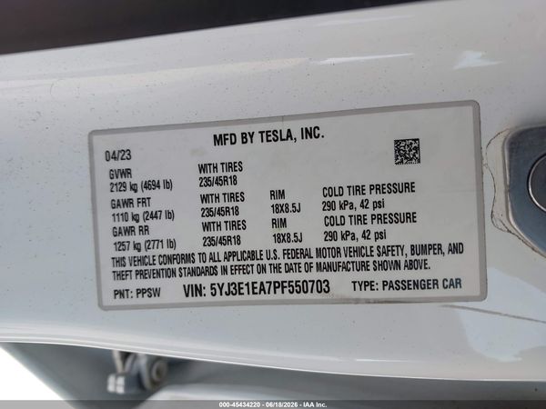 2023 TESLA MODEL 3
