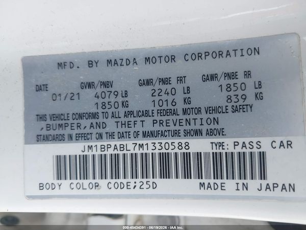 2021 MAZDA MAZDA3 SELECT