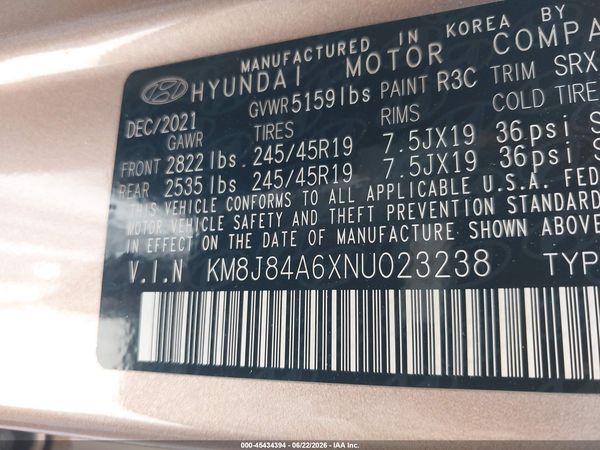 2022 HYUNDAI NEXO LIMITED