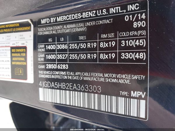 2014 MERCEDES-BENZ ML 350 4MATIC