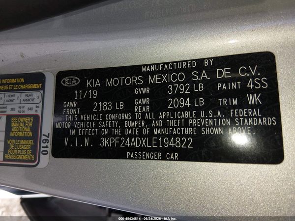 2020 KIA FORTE LXS