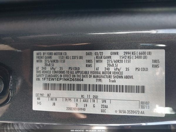 2022 FORD F-150 XL