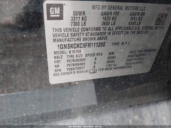 2015 CHEVROLET TAHOE LTZ — I9