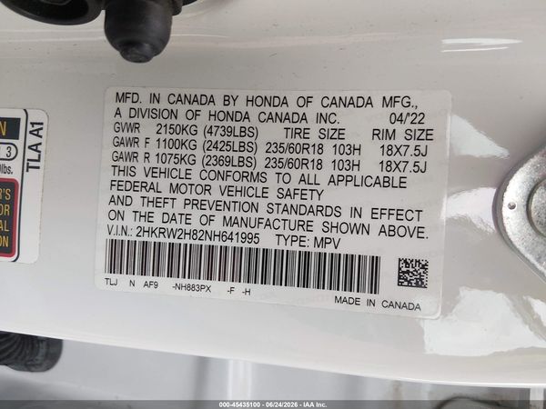 2022 HONDA CR-V AWD EX-L