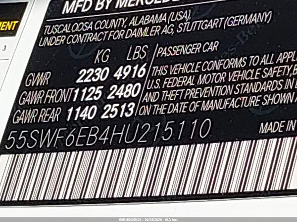 2017 MERCEDES-BENZ AMG C 43 4MATIC