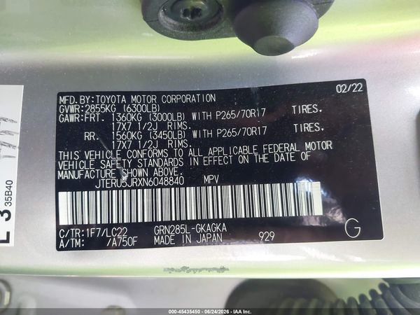 2022 TOYOTA 4RUNNER TRD OFF ROAD PREMIUM