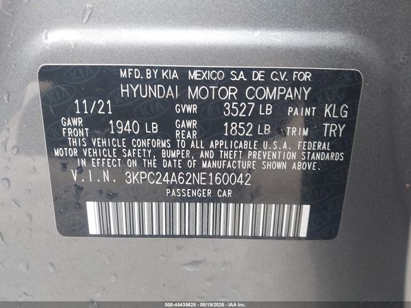 2022 HYUNDAI ACCENT SE