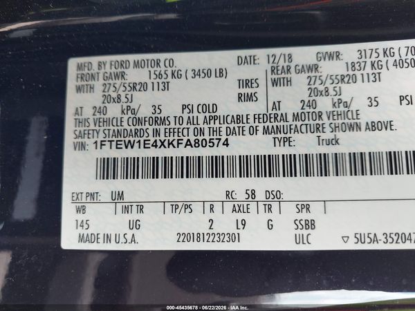 2019 FORD F-150 XLT