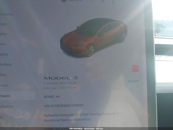 2019 TESLA MODEL 3 LONG RANGE/PERFORMANCE