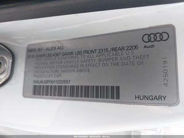 2017 AUDI A3 PREMIUM