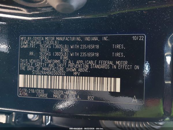 2022 TOYOTA HIGHLANDER XLE