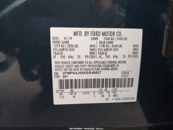 2019 FORD EDGE SEL — I9