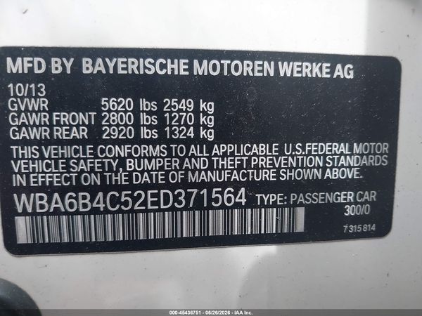 2014 BMW 650I GRAN COUPE XDRIVE