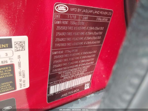 2019 LAND ROVER RANGE ROVER SPORT SUPERCHARGED DYNAMIC