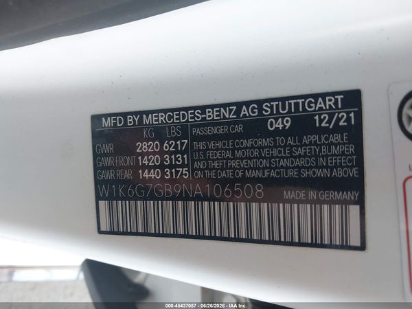 2022 MERCEDES-BENZ S 580 4MATIC