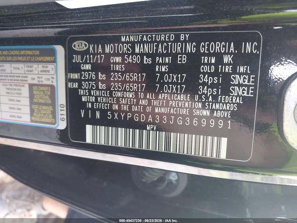 2018 KIA SORENTO 2.4L LX
